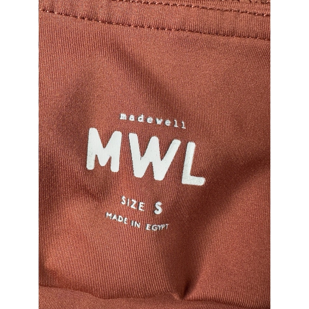 MADEWELL FLEX SQUARE-NECK SPORTS BRA IN BRICK RED SIZE SMALL - Picture 7 of 7